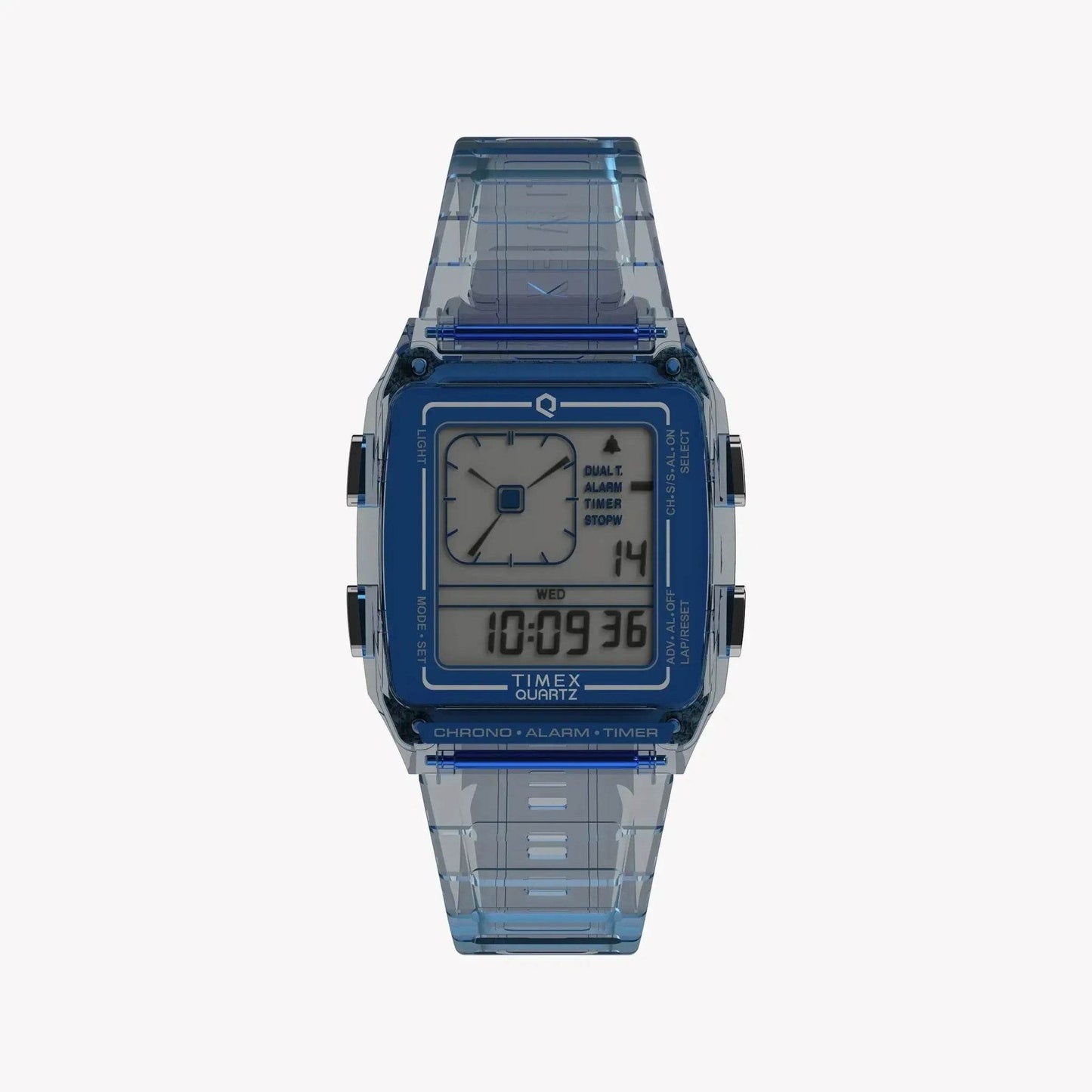 Montre Timex bleu transparent unisexe digitale quartz - Bien-être & style