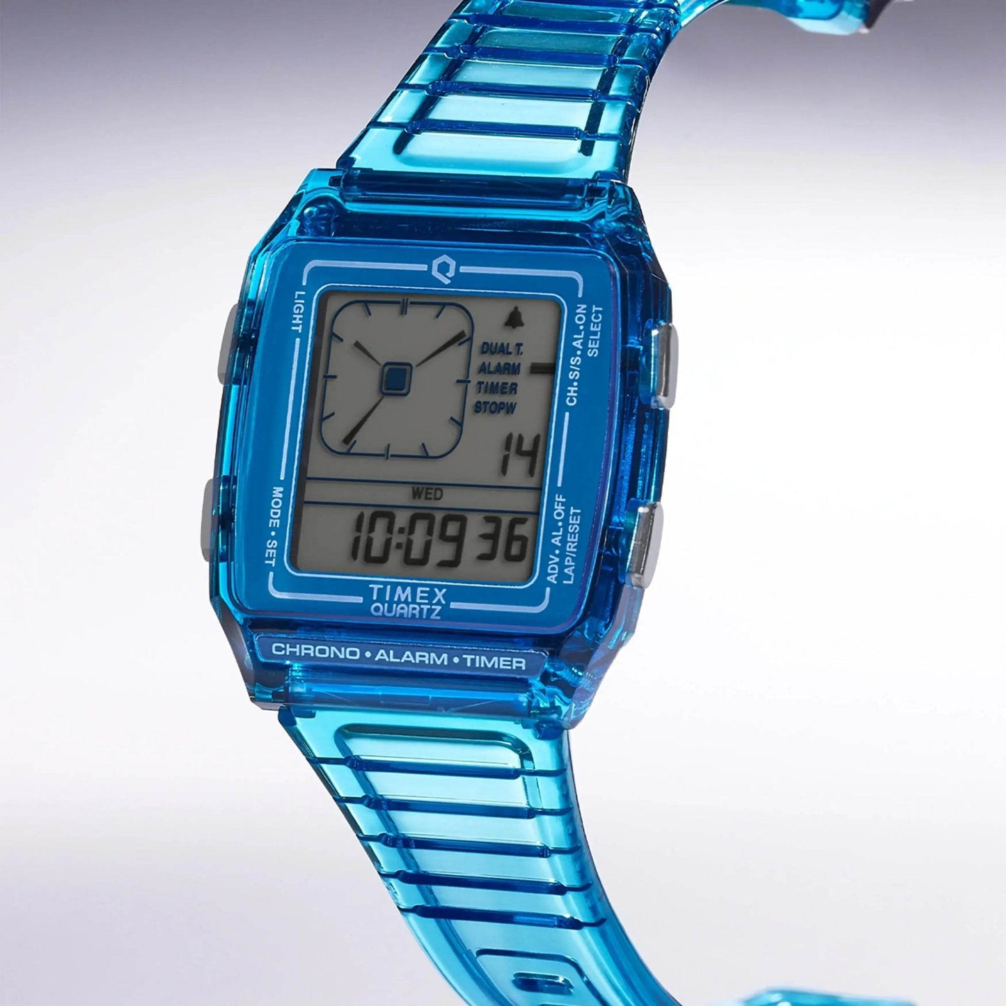 Montre Timex bleu transparent unisexe digitale quartz - Bien-être & style
