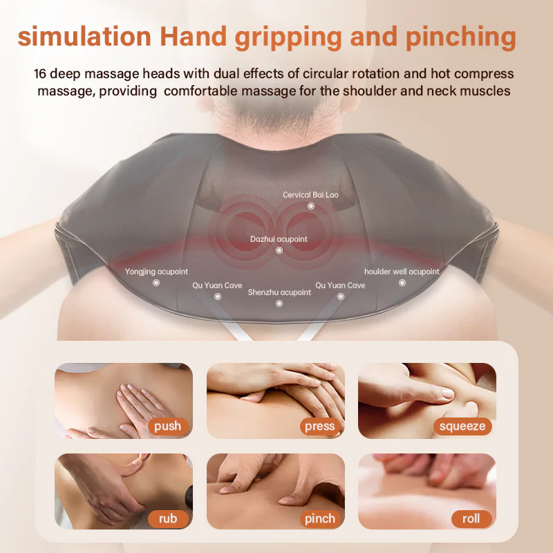 Massager 3D pour cou dos - Relaxation immédiate