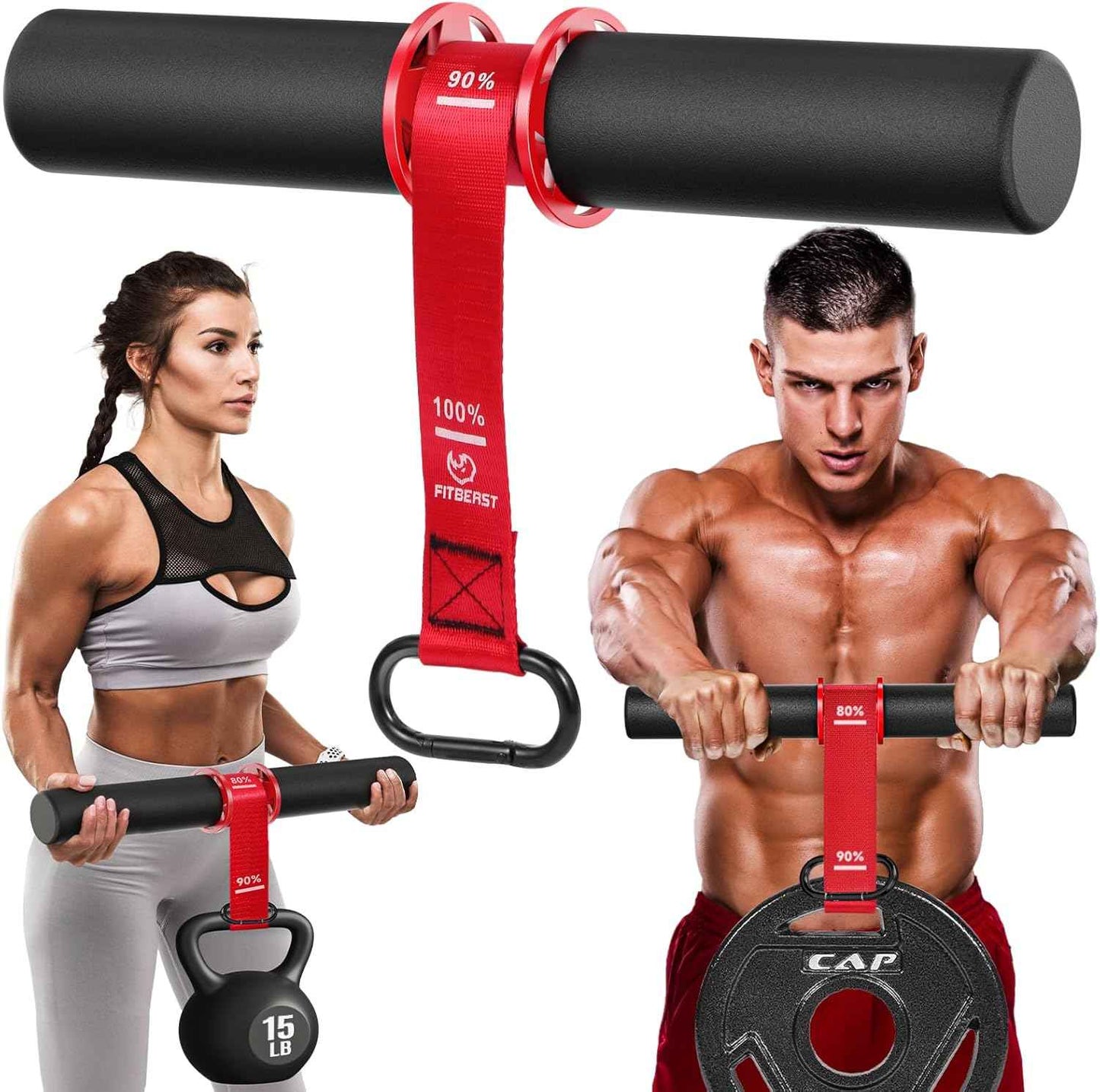 Renforceur de poignet ajustable FitBeast - Roller pour avant-bras avec poignées anti-glisse épaissies pour renforcer la force de poignet et la musculation