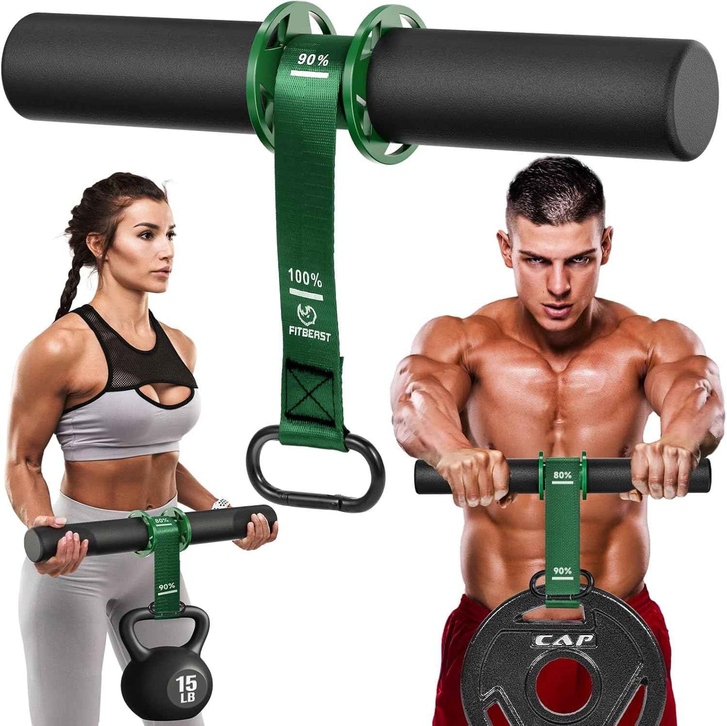 Renforceur de poignet ajustable FitBeast - Roller pour avant-bras avec poignées anti-glisse épaissies pour renforcer la force de poignet et la musculation