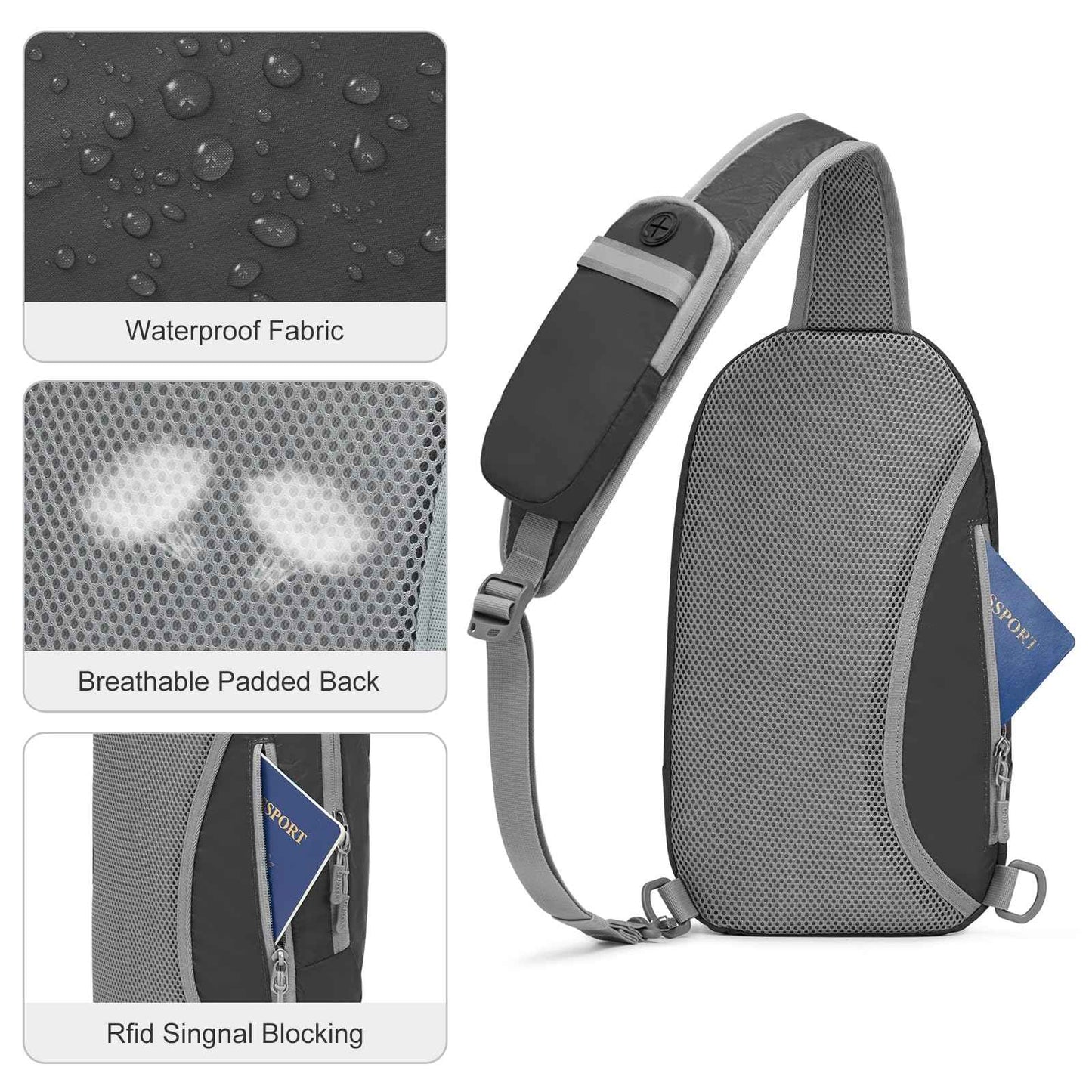 G4Free Sling Bag RFID, Ultra-Léger et Pratique