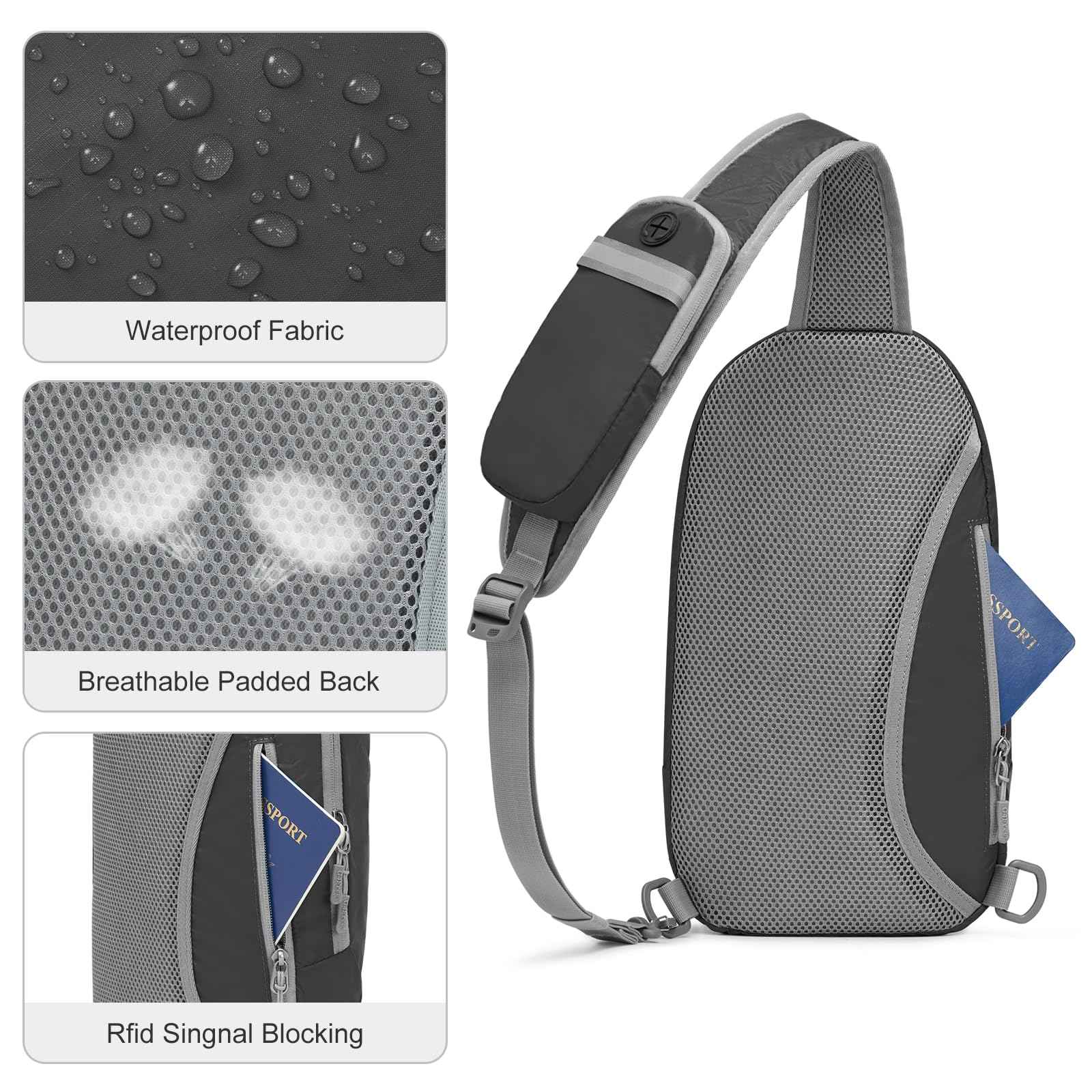 G4Free Sling Bag RFID, Ultra-Léger et Pratique