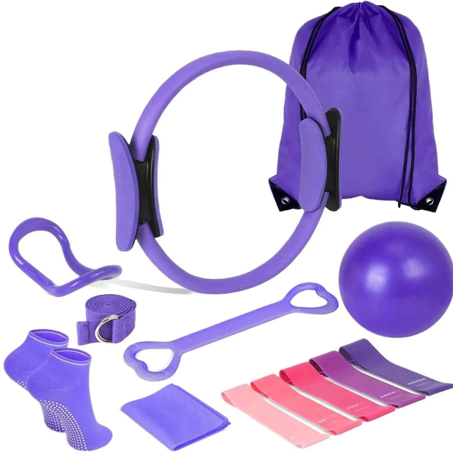 Set Pilates 13 PCS pour Entraînement à Domicile