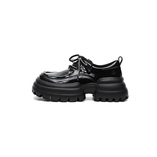 Masoomake Chaussures Plateforme Femme à Lacets Noires - Bien-être & style 