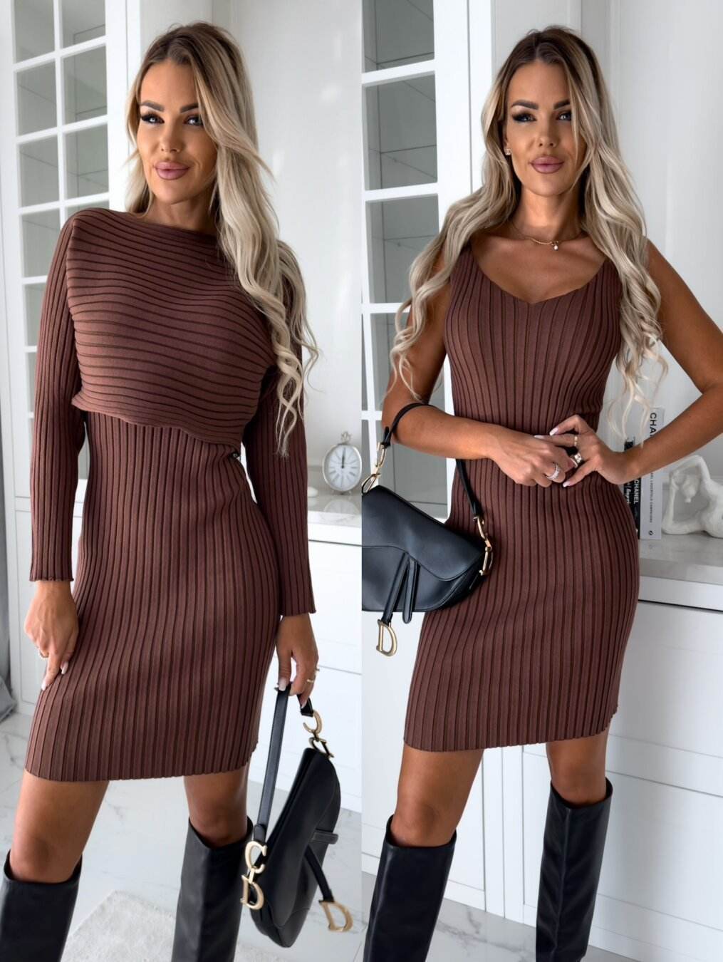 Bien être style ensemble femme automne hiver côtelé gris - Bien-être & style 