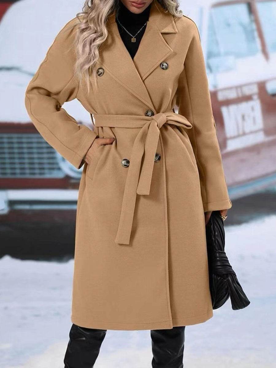 Bien être style manteau trench femme hiver élégant avec ceinture - Bien-être & style 