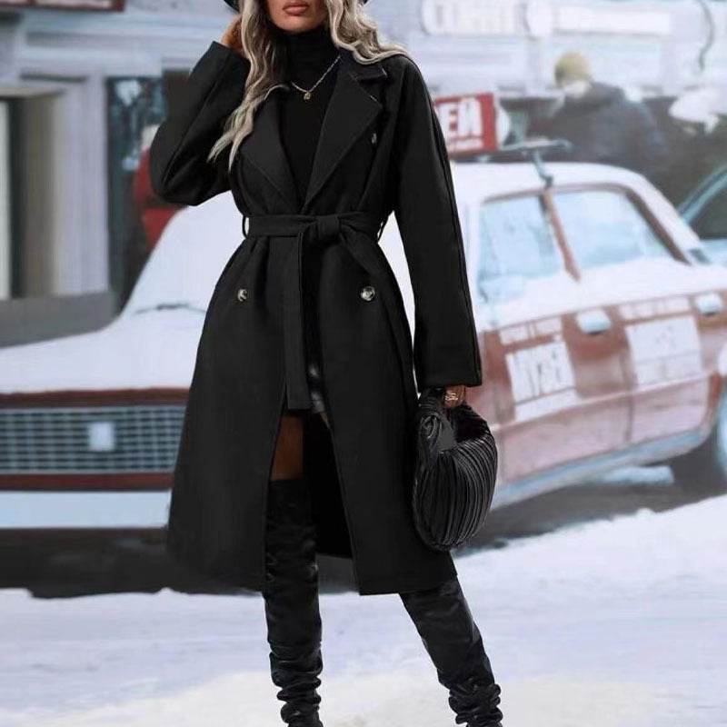 Bien être style manteau trench femme hiver élégant avec ceinture - Bien-être & style 