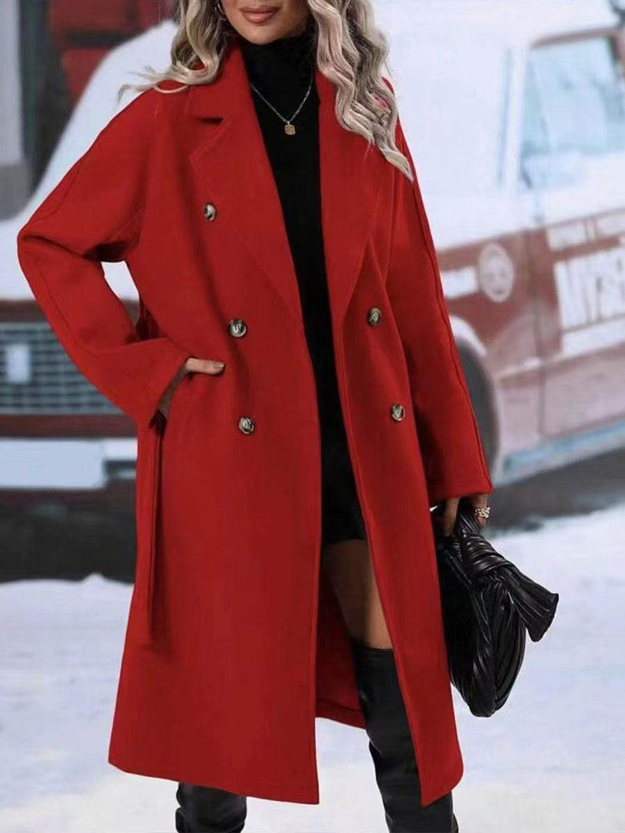 Bien être style manteau trench femme hiver élégant avec ceinture - Bien-être & style 