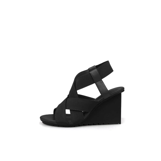 Jady Rose Sandales compensées femme Noires Confortables - Bien-être & style 