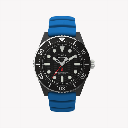 Timex montre homme sportive noire avec bracelet bleu - Bien-être & style 